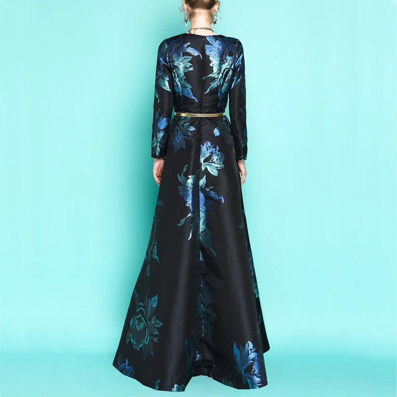 Новинка размера плюс элегантное женское платье Бохо цветочное жаккардовое