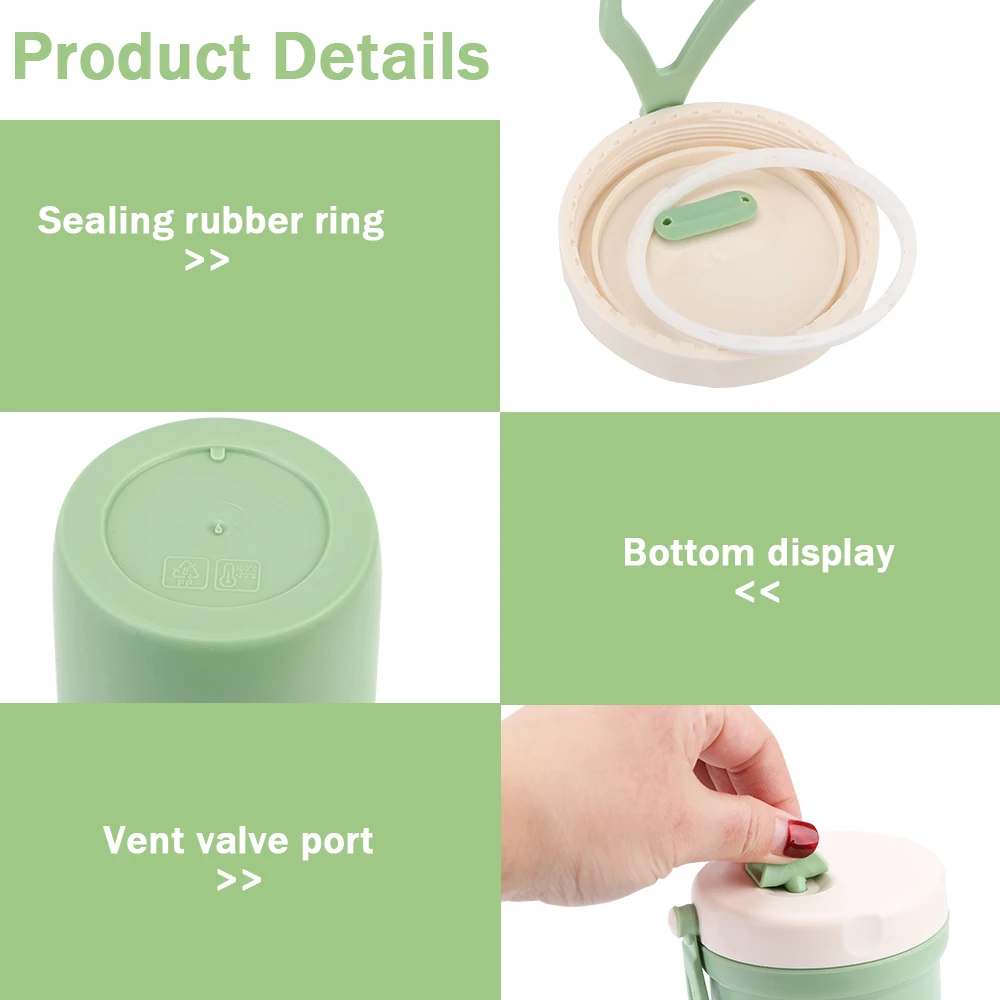 

Leakproof Kids Microwavable Lunchbox 300ml Breakfast Cup Portable Drinks Dessert Breakfast Milk Cup Sealed Food Soup Thermos Cup