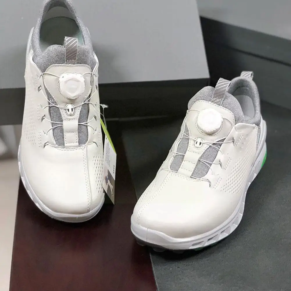 

Men's Golf Shoes Fixed Nails Rotating Laces Sneakers Cowhide Leather Walking Non-slip Shoes Sneakers Men's G4b7