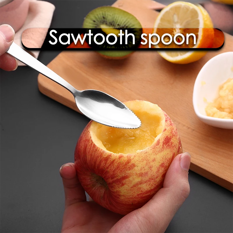 Ложка скребок из нержавеющей стали фруктовые ложки яблока с длинной