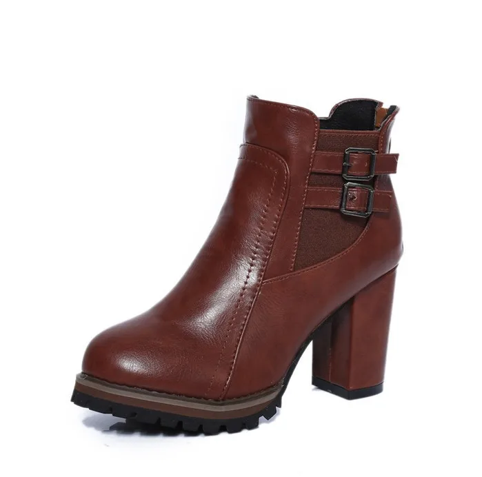 

New Women Boot Autumn Winter Short Boots Women High Heel Shoes Boots Women Ankle Boots Black Women Shoes 567