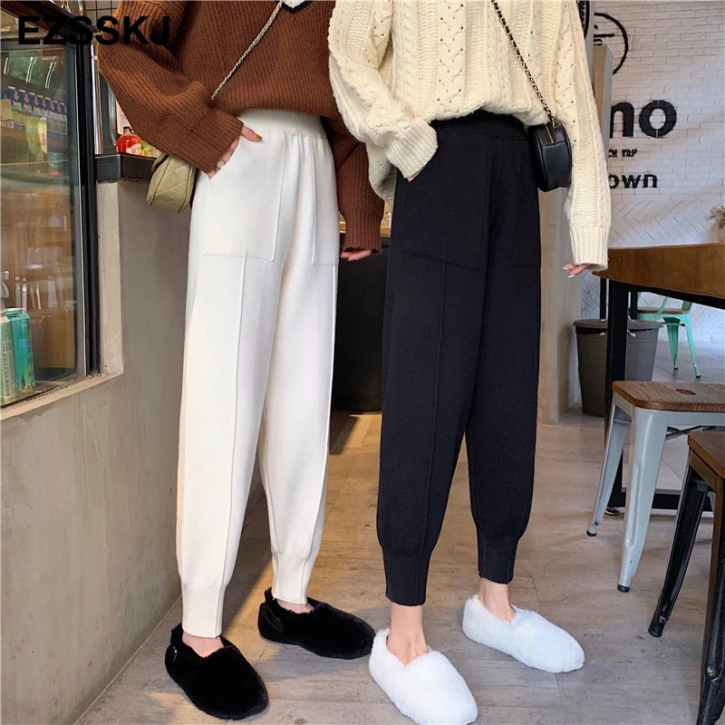 Шикарные осенне-зимние шикарные шаровары женские свободные брюки удобные