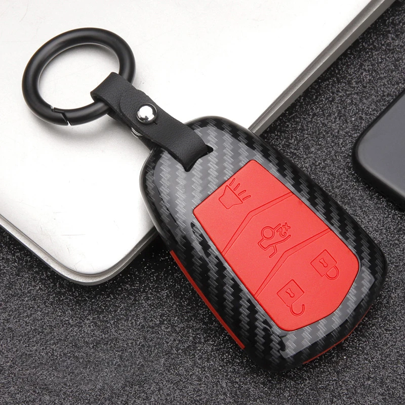 New Carbon Fiber Matte Car Key Case Cover For Cadillac XT5 XT6 ATSL XTS XT4 CT6 SRX CTS ATS 2015 2016 2017 2018 2019 | Автомобили и