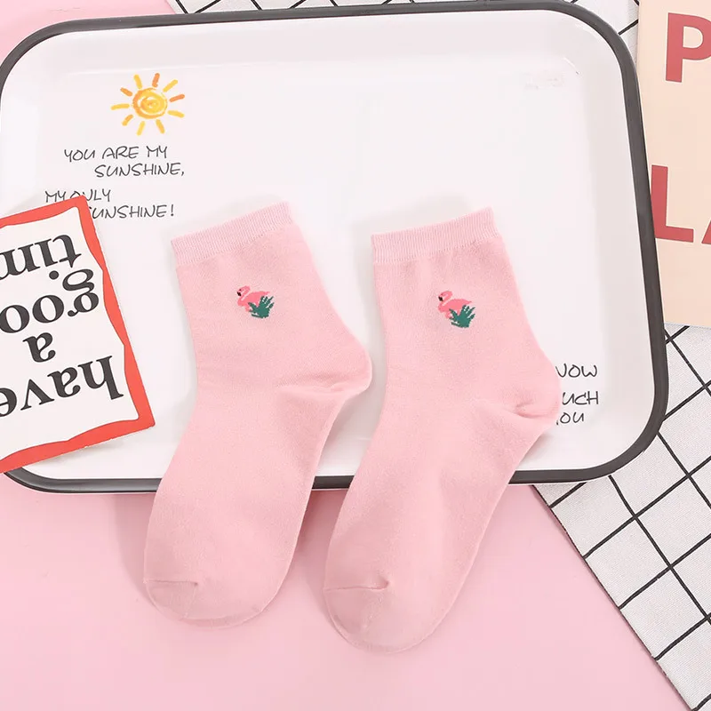 

New Cute Japanese Socks Female Kawaii Girl Pink Striped Plaid Wild Bubble Mouth Autumn and Winter Stockings Compression Socks