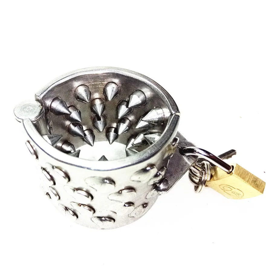 Нержавеющая сталь петух мяч носилки пытка яичка кулон Спайк Петух Кольцо с 4