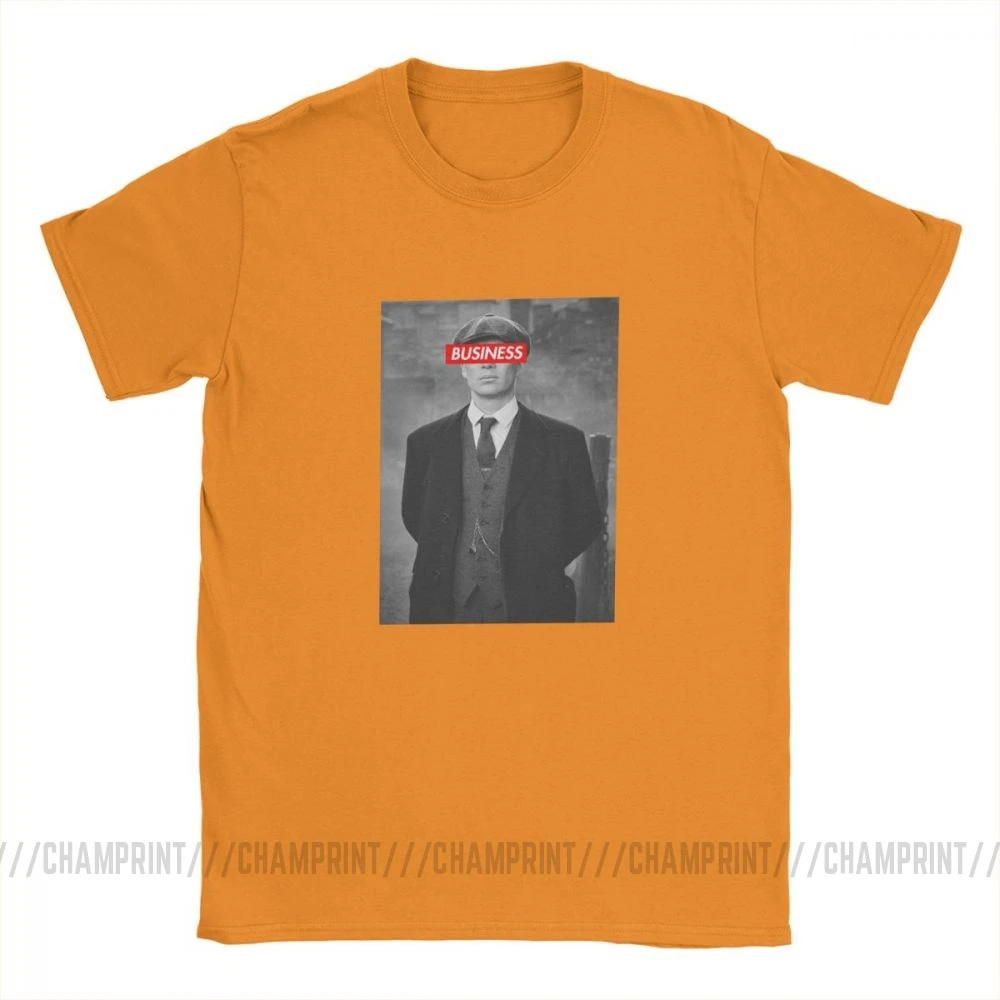 Peaky Blinders Мужская футболка Tommee Shelby винтажные хлопковые футболки с коротким рукавом и принтом Футболки с круглым вырезом Топы с принтом размера плюс - Цвет: Оранжевый