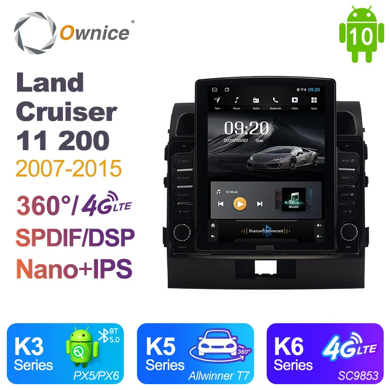 Ownice Android 10 0 автомобильное радио для Toyota Land Cruiser 11 200 2007 - 2015 GPS 2 Din Авто Аудио система