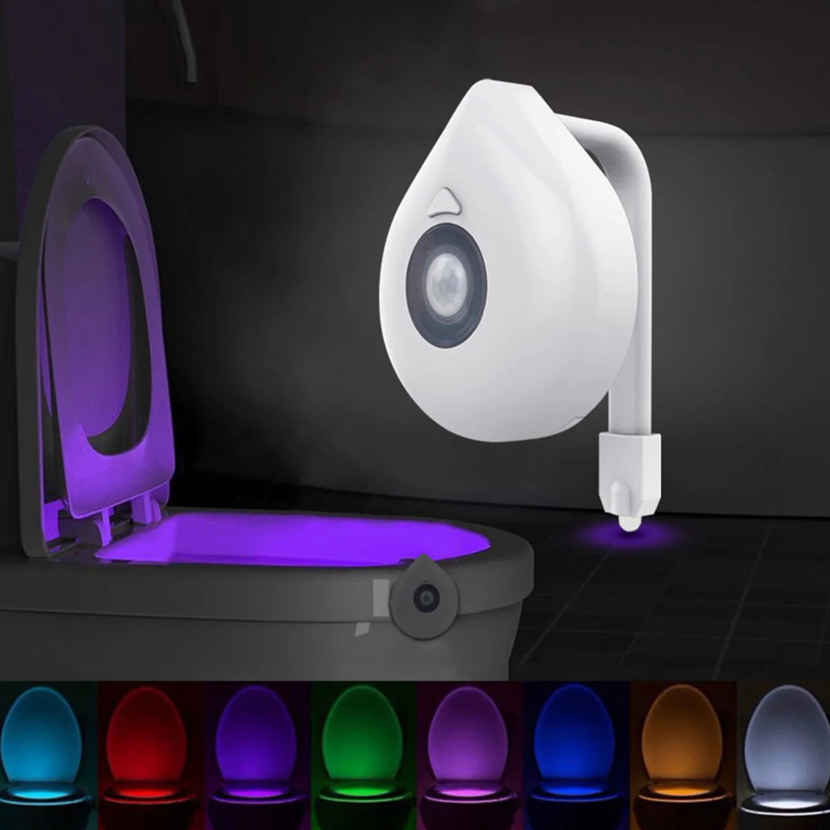 

Toilet Night Light LED Motion Sensor Toilet Light Backlit Night Lamp For Toilet Toilet Bowl Seat 8 Colors For Bathroom Toilets