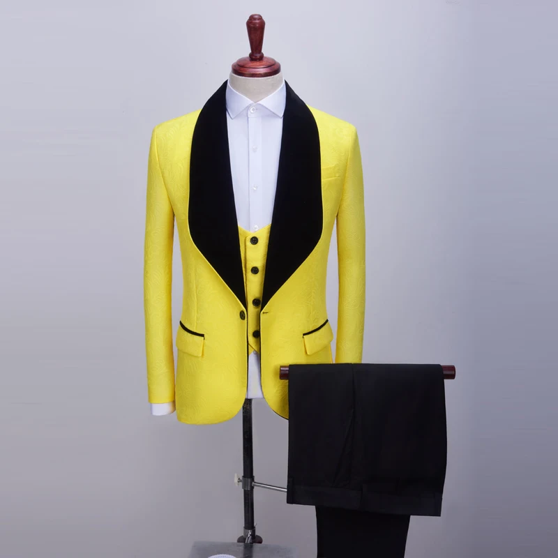 Мужской Жаккардовый костюм мужские облегающие шали с воротником свадебные