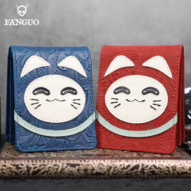 Genuine Leather Card Holder Bag Handmade Cowhide Card Wallet Drive License Slot Case Portable Storage Card Pack Money Bag