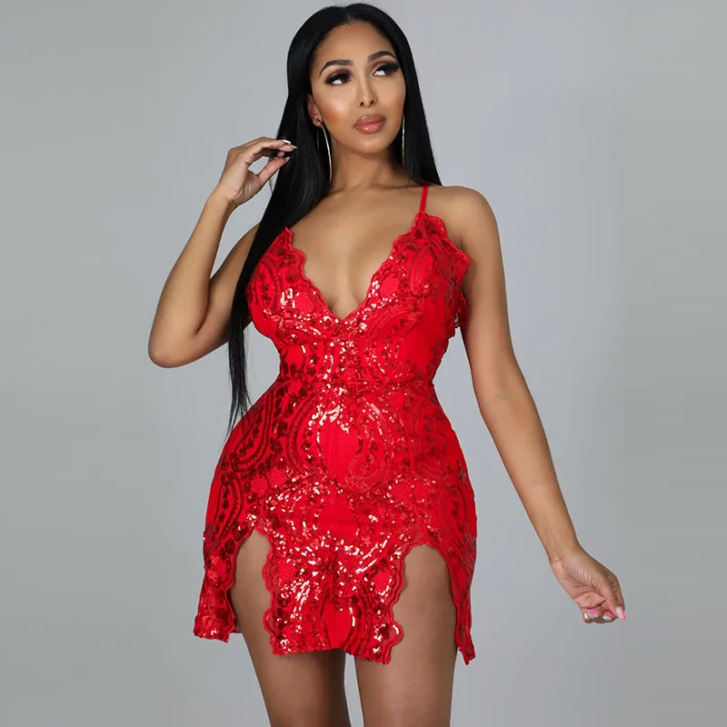 

Сексуальное блестящее платье с V-образным вырезом, женское облегающее мини-платье для ночной вечеринки, клуба, спагетти, на бретелях, с откры...