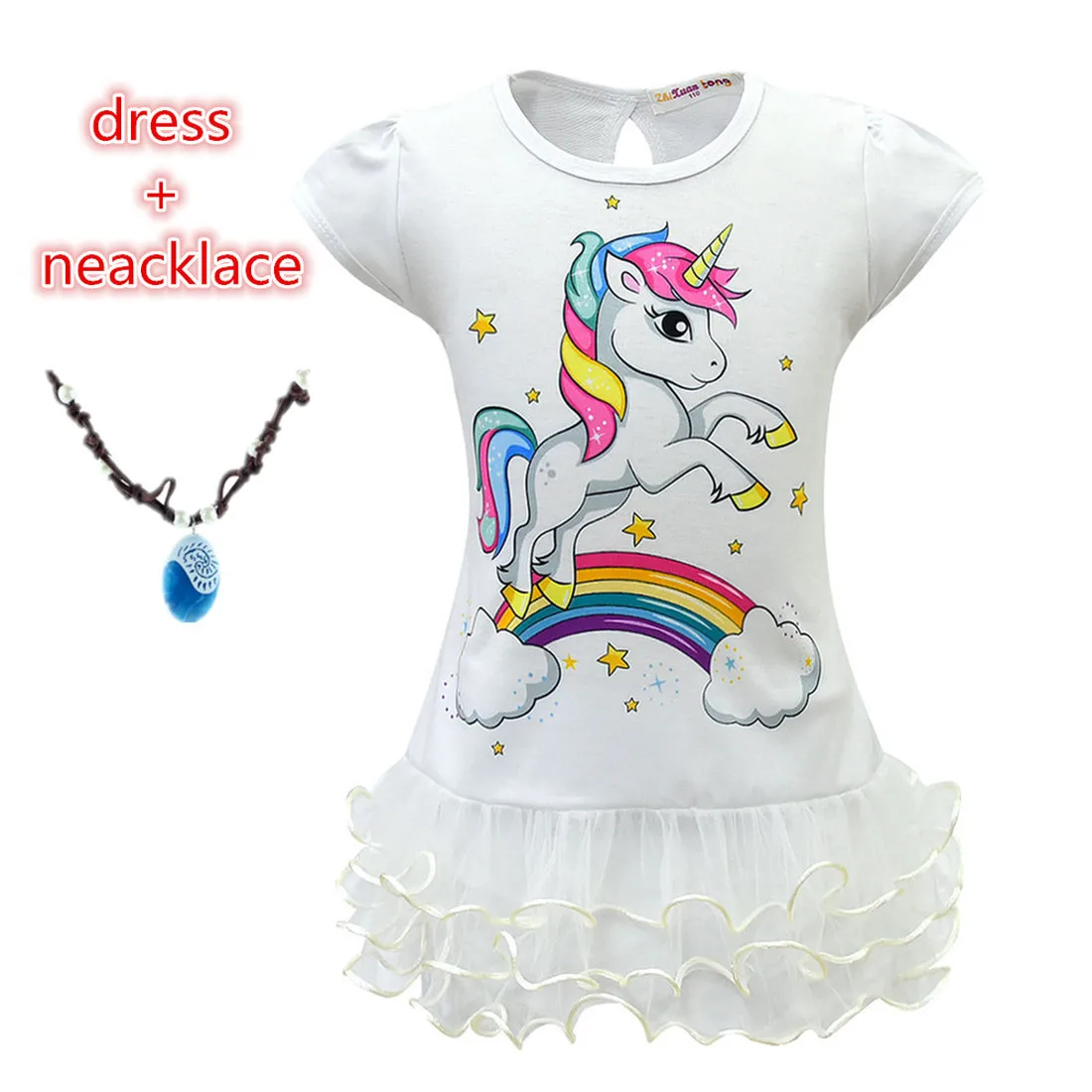 Новое летнее рождественское платье с единорогом для девочек костюмы на Хэллоуин