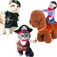 funny cat clothes cow boy policeman christmas halloween dog costume pet apparel cosplay outfits party clothing for tiny dog cats