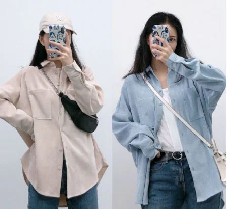 Женская элегантная Вельветовая рубашка больших размеров blusas mujer de moda в стиле