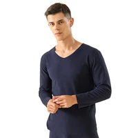2021 new seamless thermal underwear suit v neck thin autumn clothes long trousers slim sanded thermal underwear men