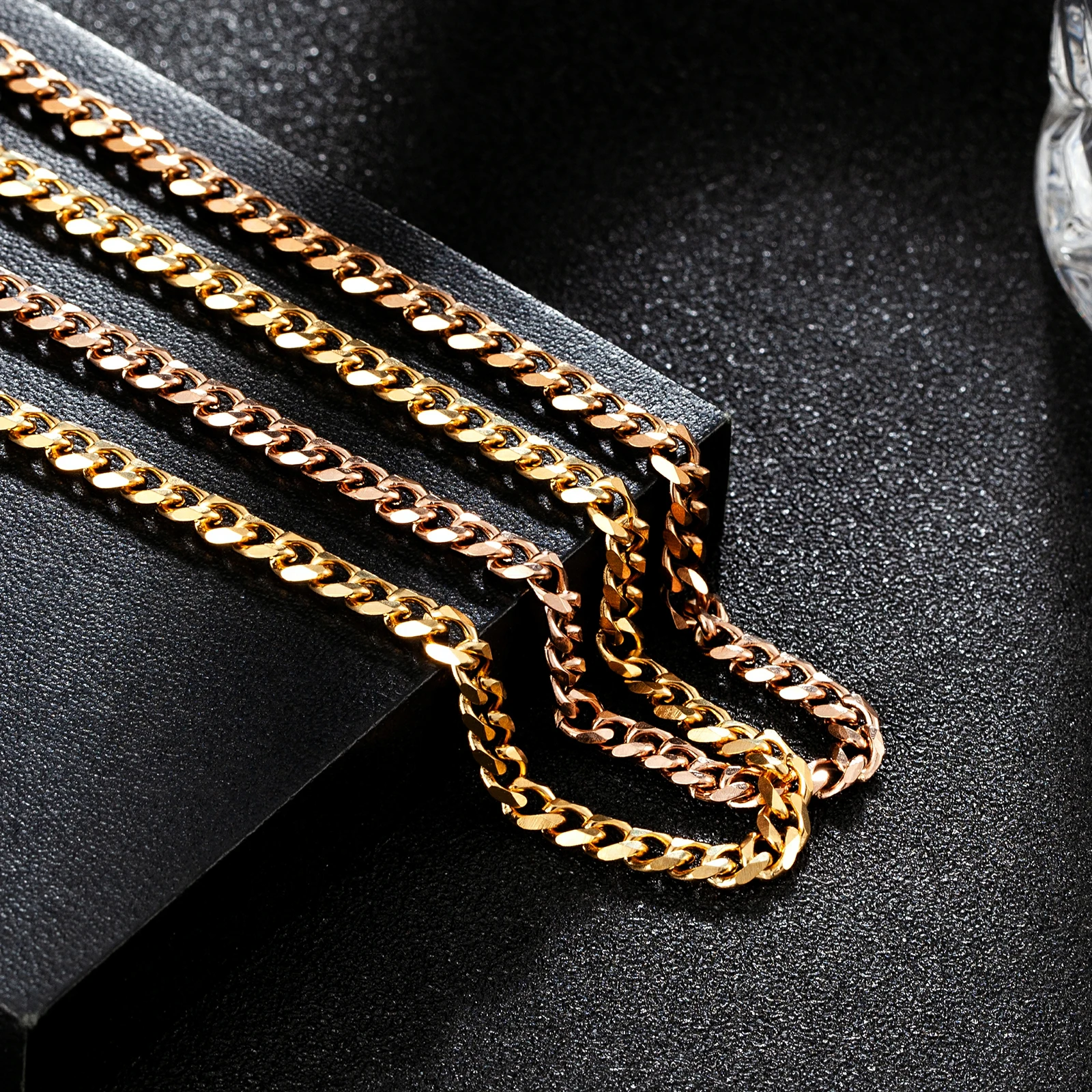 

4MM/6MM Punk Stainless Steel Necklace For Women Men Gold Color Link Chain Chokers Vintage Necklaces Jewelry Gifts