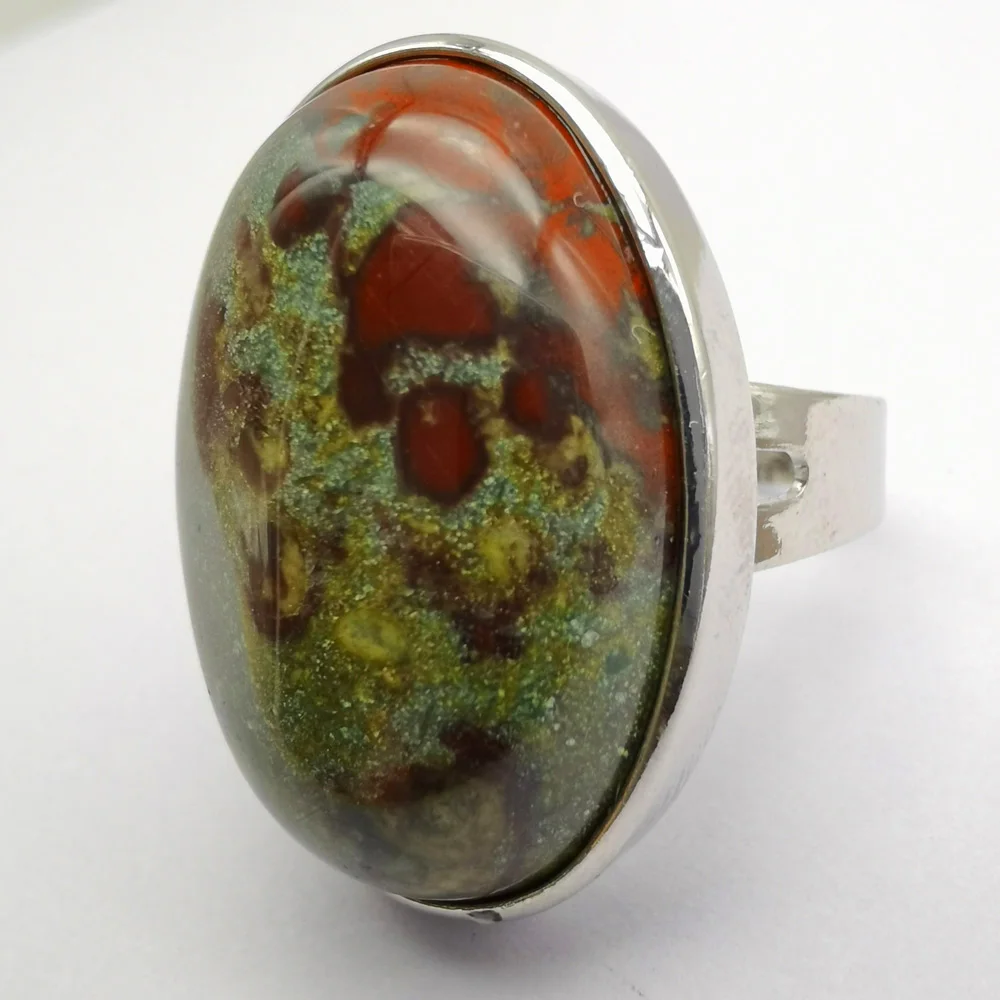 Кольцо на палец из лабрадорита размер 8-9 1 шт