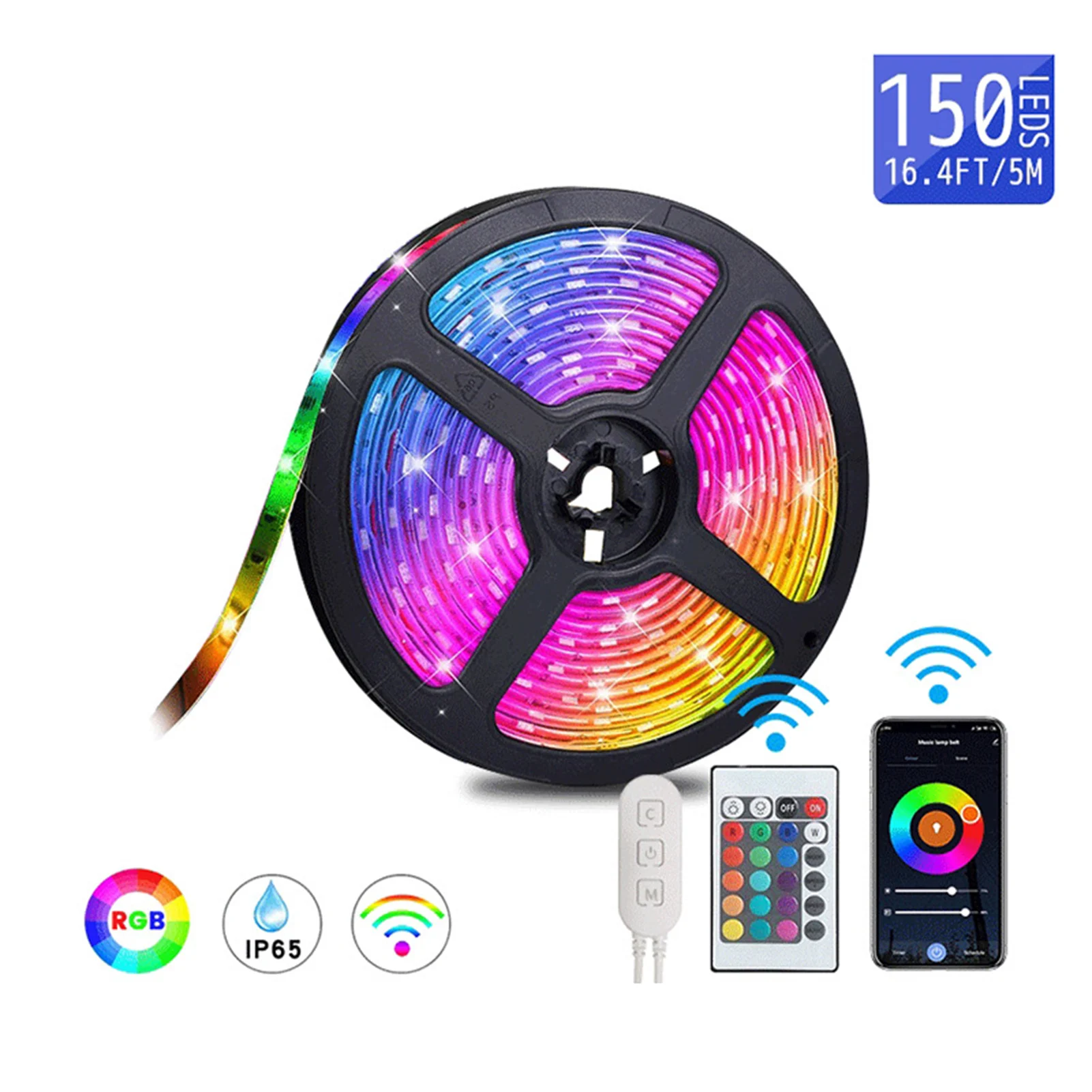 

5m 10m LED Smart WiFi LED Strip Lights 5050 IP65 RGB LED Light Strip Flexible LED Lamp Tape Ribbon 12V Infrared Remote Control