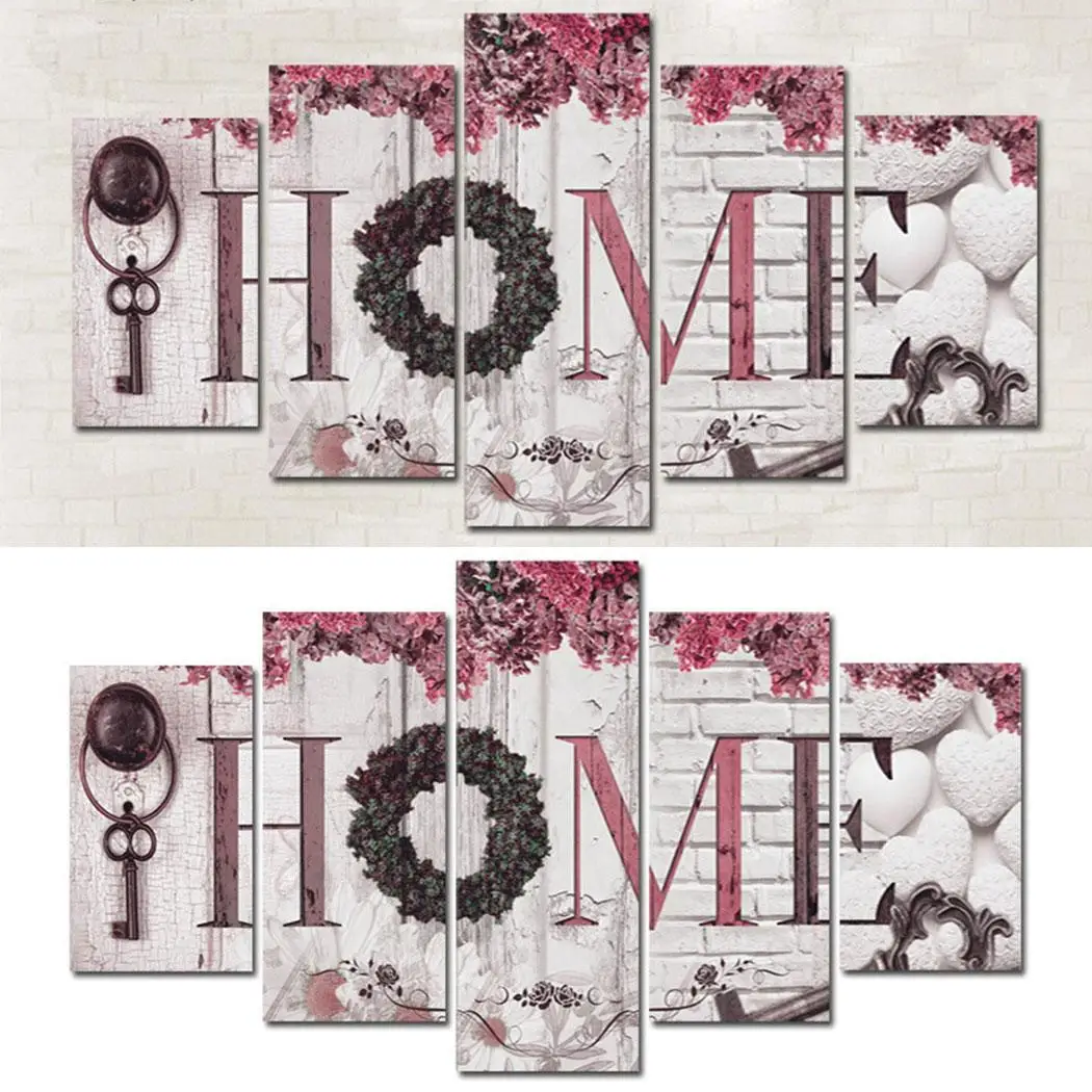 5 шт. Холст Письмо цветочный Рисунок стены в комнате искусство Современное