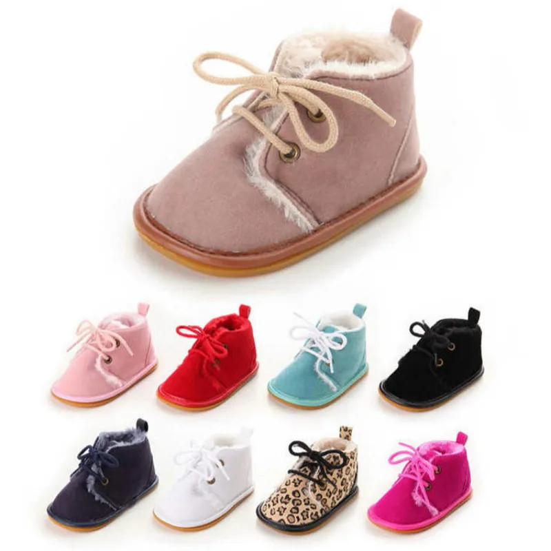 New Style Winter Warm Infant Boots Shoes Girl Crib Shoes Cotton Anti-slip Sole Newborn Toddler First Walkers Shoes