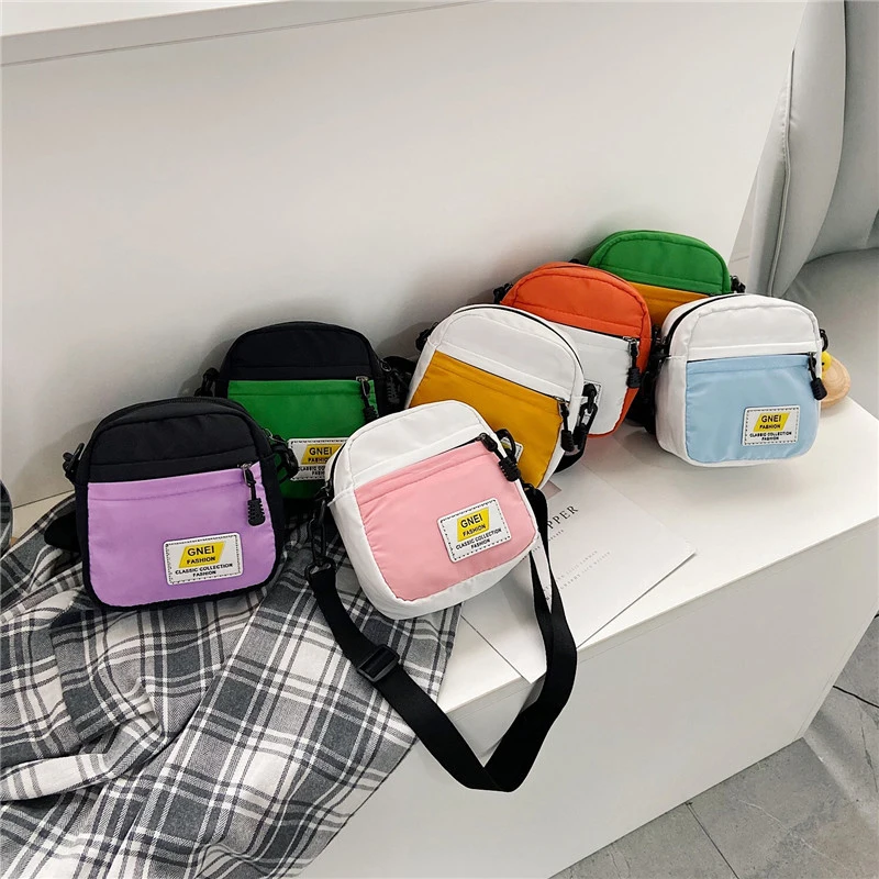

Trend Women Small Nylon Shoulder Bag Female Mini Fashion Solid Crossbody Bags Zipper Shell Purse Cheap Women's Bags 2021