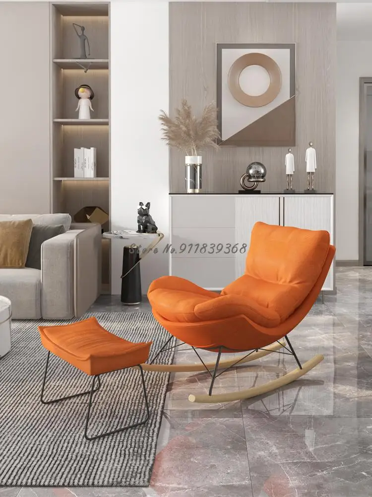 Кресло качалка для взрослых домашнее кресло отдыха гостиной в скандинавском