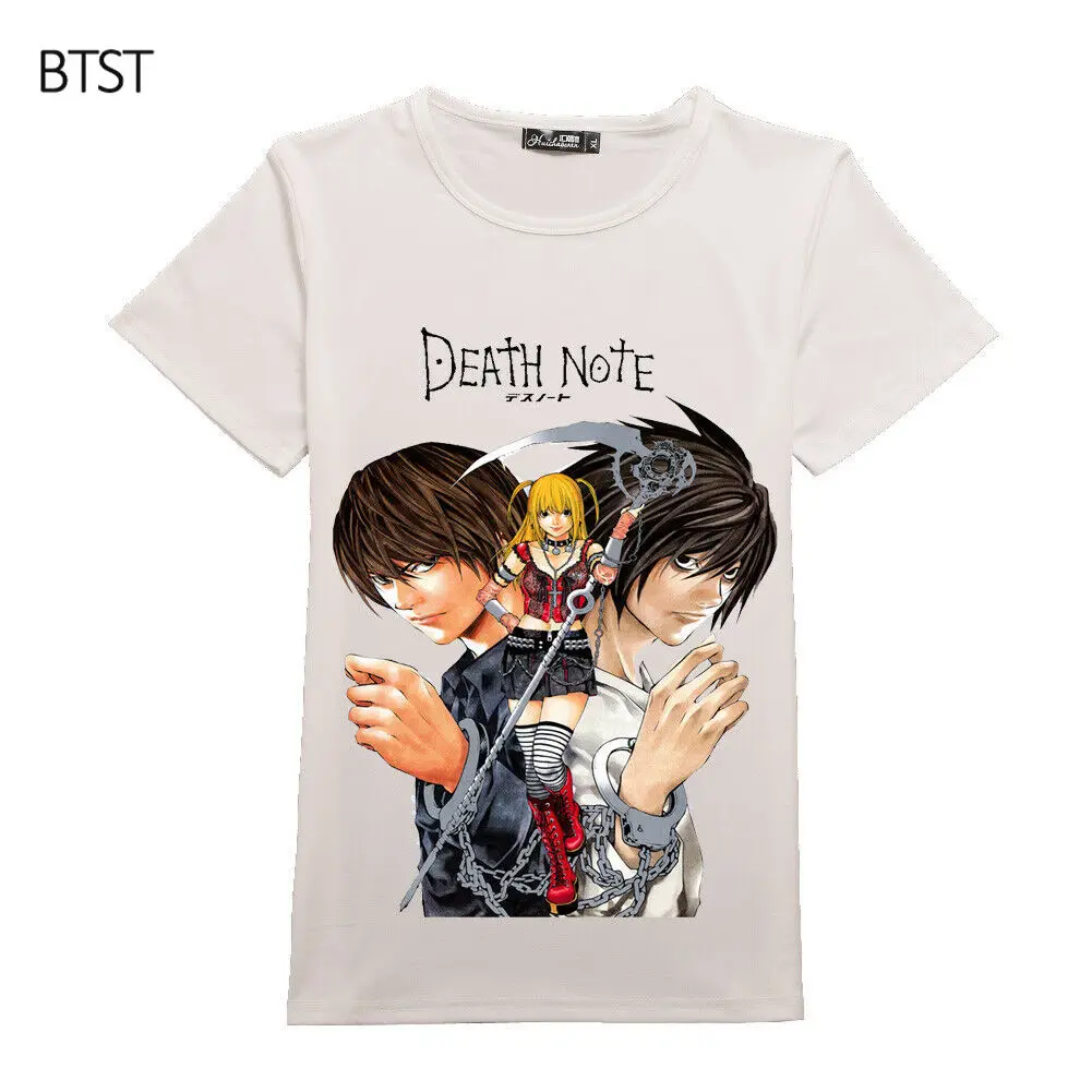 Аниме тетрадь смерти футболка с коротким рукавом мужская рубашка на каждый день