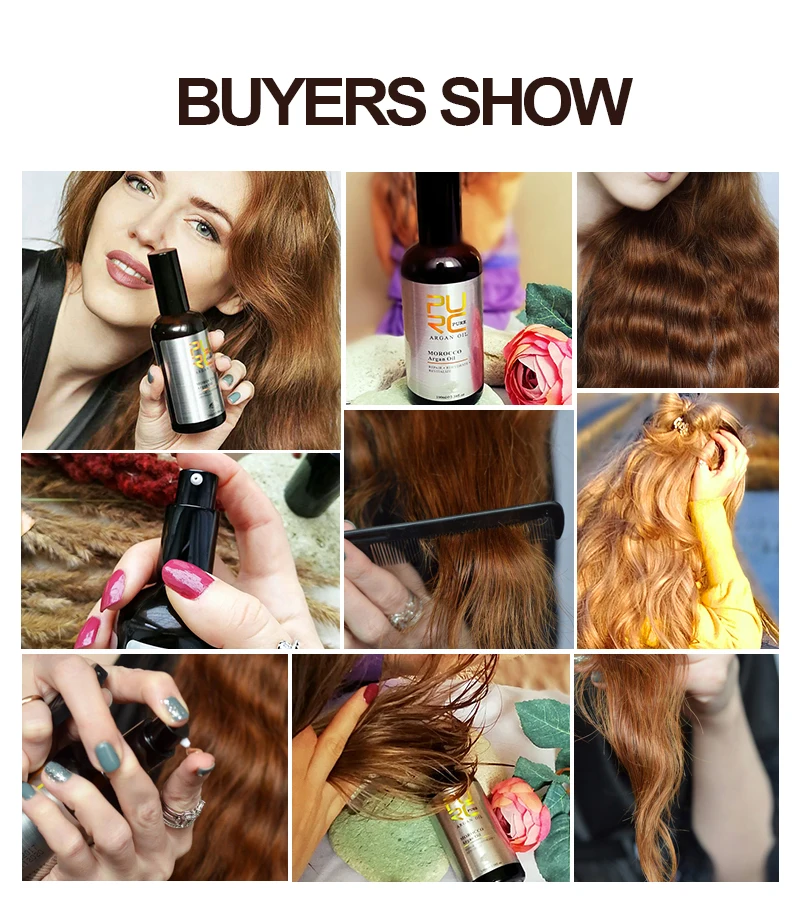 

PURC hot sale Moroccan argan oil for hair care and protects damaged hair for moisture hair get one gift 10ml argan oil 11.11