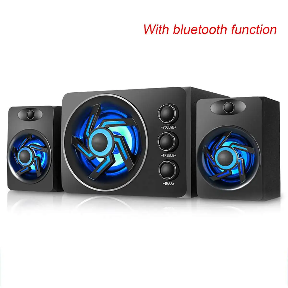 3 шт. набор многоцветный светодиодный деревянный сабвуфер USB Bluetooth динамик для настольного ноутбука ПК MP3 MP4 сотовый телефон черный