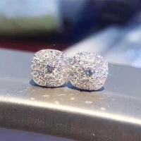 huitan dazzling stud earrings for women micro paved crystal cubic zirconia delicate bride wedding earring fashion luxury jewelry
