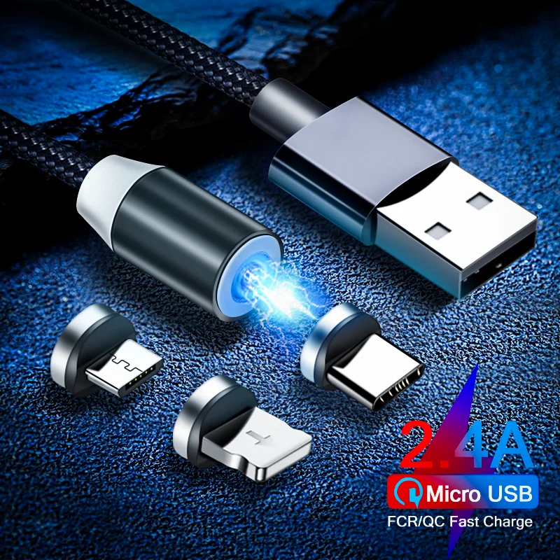 Maxcury светодиодный магнитный Тип USB C зарядный кабель Micro для быстрой зарядки