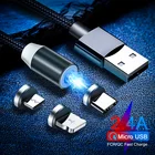 Maxcury светодиодный магнитный Тип USB C зарядный кабель Micro USB для быстрой зарядки Кабели мобильный телефон USB кабель для передачи данных Шнур проводом, магнитным проводом для ПК