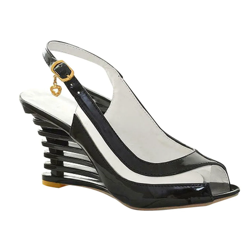 

2020 Summer Flat Buckle Peep Toe Wedges Heel High Heel Women Fashion Beach Ssandals Shoes K2