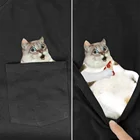 Новинка, модная футболка tessвам с карманами в виде животных, собаки, кошки, забавная Повседневная хлопковая Футболка в стиле Харадзюку для мужчин и женщин, рубашки с коротким рукавом B3