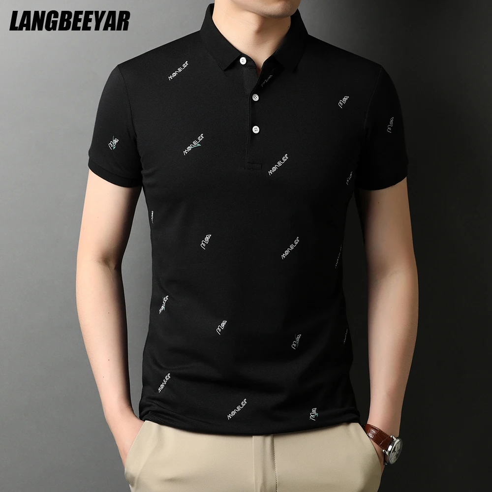 

2021 Top Grade New Summer Brand Designer Men's Polo Shirt Turn Down Collar Logo Short Sleeve Casual Tops Fashions Men Clothes