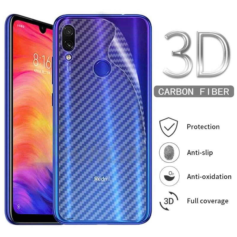 Мягкий задний протектор экрана для Xiaomi Redmi Note 7 3D пленка из углеродного волокна Redmi Note 7 задняя крышка пленка стекло редми ноут 7 redmi note 7 наклейка
