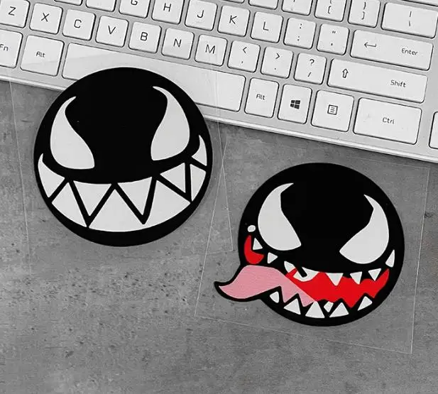 Виниловая наклейка с изображением смешного монстра ярких светоотражающих ядов