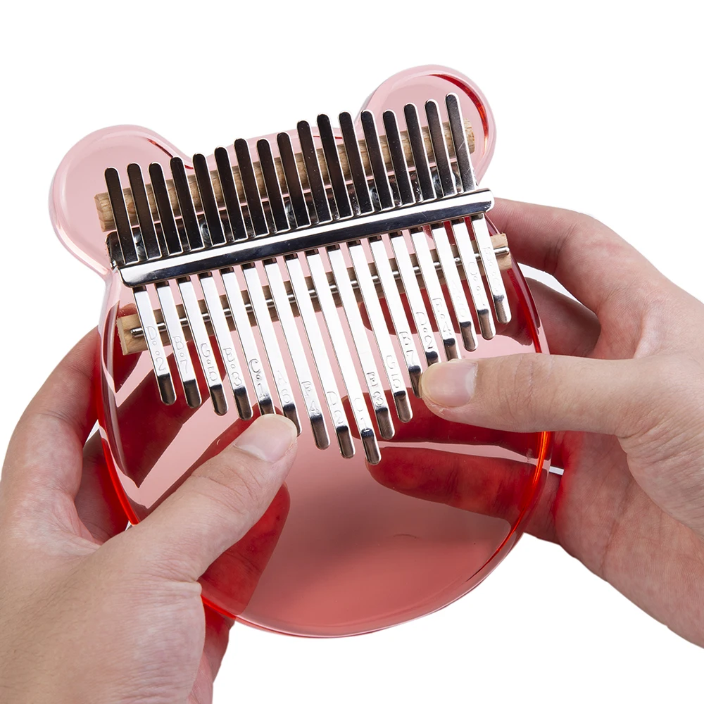 Калимба 17 клавиш прозрачное акриловое пианино в форме розового медведя