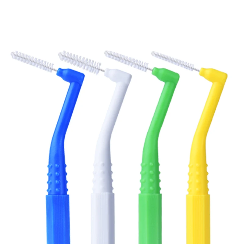 Для чистки между зубами. Межзубные ершики y-kelin Interdental Brush угловой, 0.6 мм желтый, 10 шт.. Межзубные ершики y-kelin Interdental Brush угловой, 0.7 мм зеленый, 10 шт.. Щетка для чистки между зубами. Для чистки межзубного пластиковый крючок.