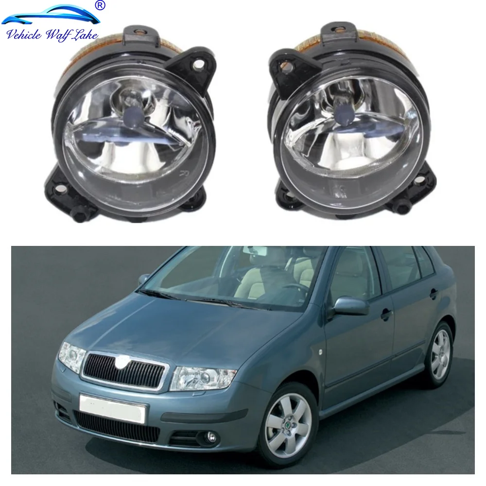2 шт. для Skoda Fabia Mk1 Facelift 2005 2006 2007 2008 2009 Передние противотуманные фары противотуманные светильник с галогенными лампами