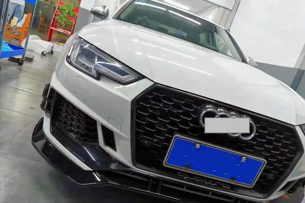 RS4 набор внешних комплектующих к автомобилю для Audi A4- переднего бампера и передней губы и переднего гриля/заднего бампера и заднего диффузора губ