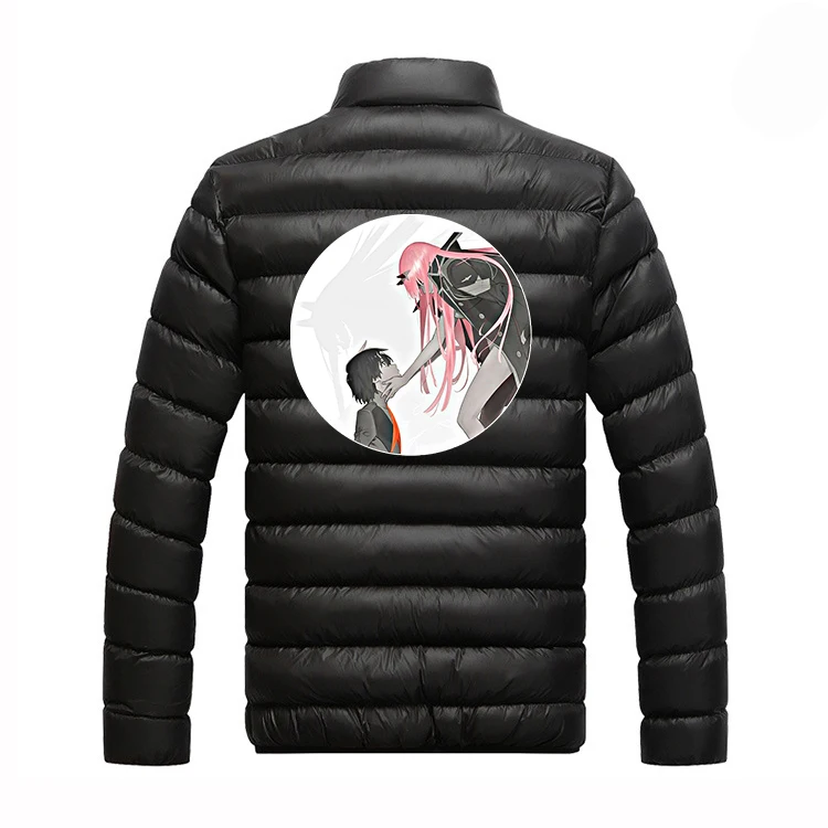 

2021 Anime DARLING in the FRANXX Solid Color Streetwear Zipper Man's Cotton College Tops College style Padded Sport Coats Jacket
