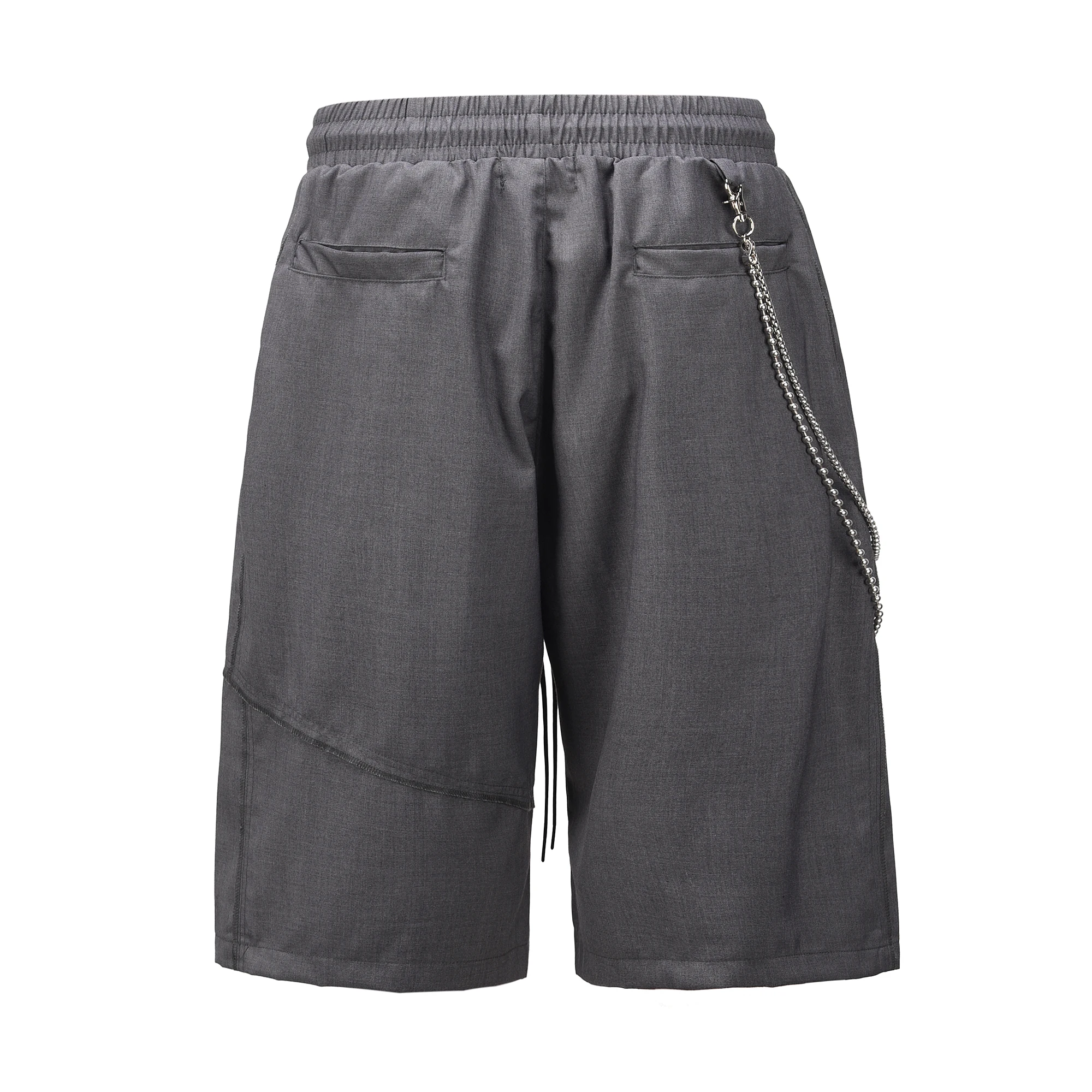 Мужские свободные шорты на шнуровке черные эластичные повседневные спортивные