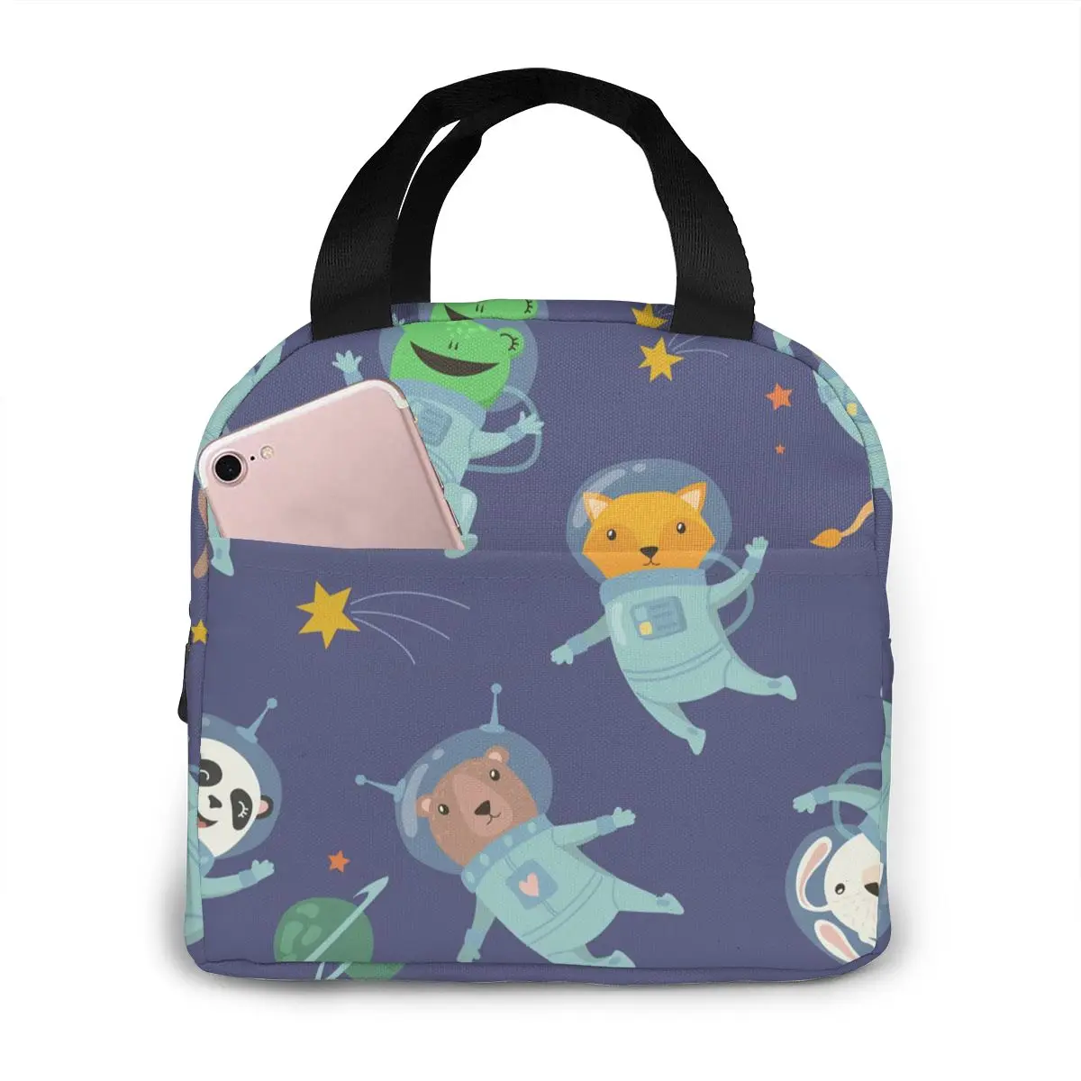 Портативный сумки для ланча Животные в пространстве Термальность утепленная