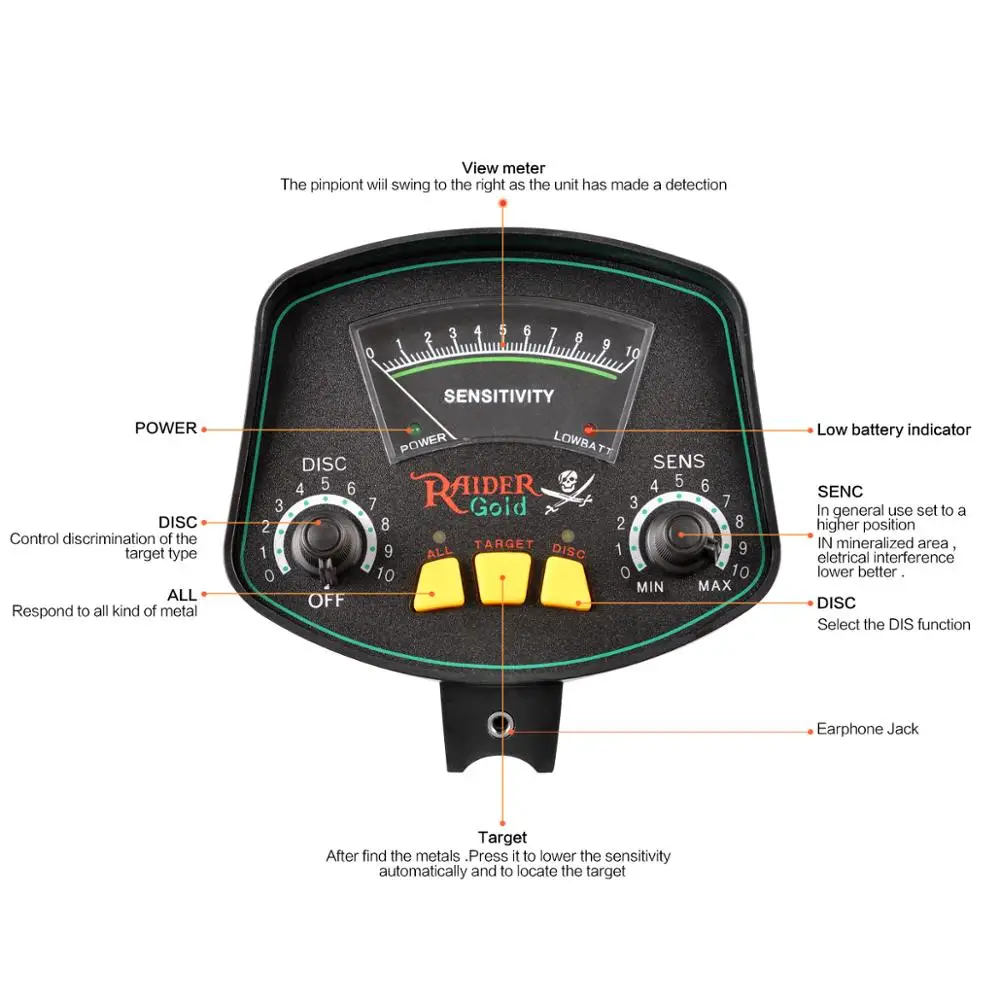 MD3009II подземный металлоискатель Регулируемый детектор золота pinpointer Охотник за