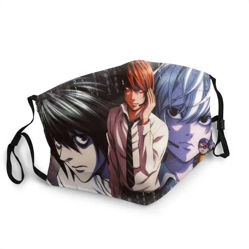 

Death Note Washable Face Mask Unisex Adult Anime Manga L Lawliet Anti Haze Dustproof Protection Cover Respirator Mouth Muffle