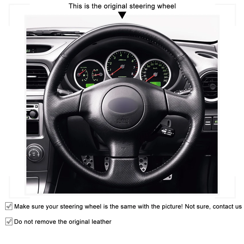 MEWANT черный чехол рулевого колеса автомобиля из натуральной кожи для Subaru Forester