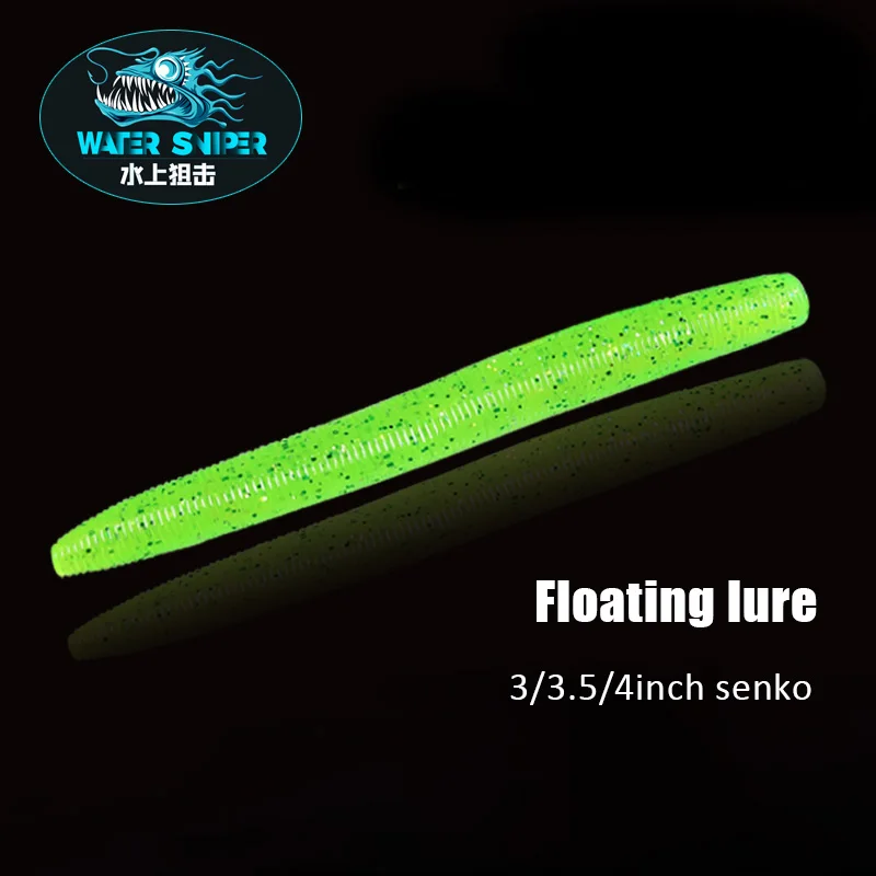 

Water Sniper New 75mm 87mm 100mm Floating Fishing Senko Lure Worm 8Pcs Artificial Soft Baits For Bass Fish Wobbler