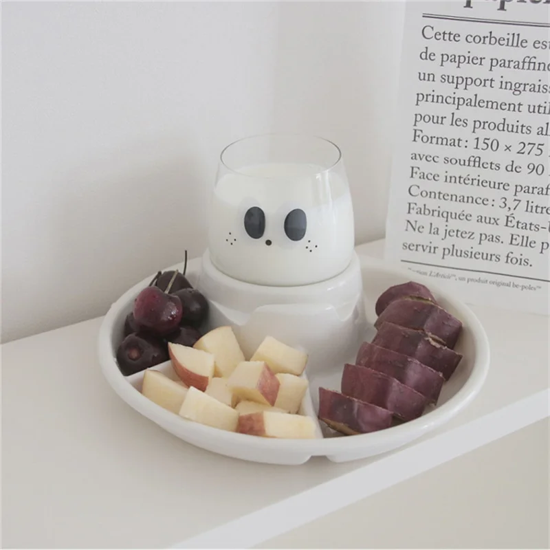 

Korean Solid Color Ins Japanese Division Plate Family Anti-Drop Breakfast Picnic Tableware Посуда Luminarc Platos Cerámica