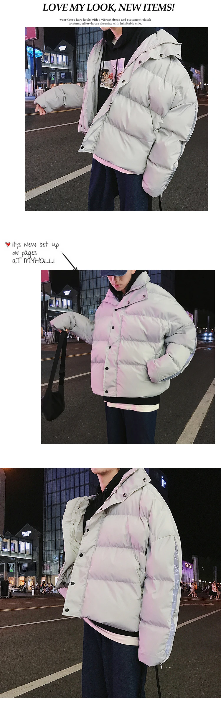 Высококачественный хип-хоп Мужская зимняя куртка одежда свободные Harajuku мужские пальто со стоячим воротником Мужская ветровка